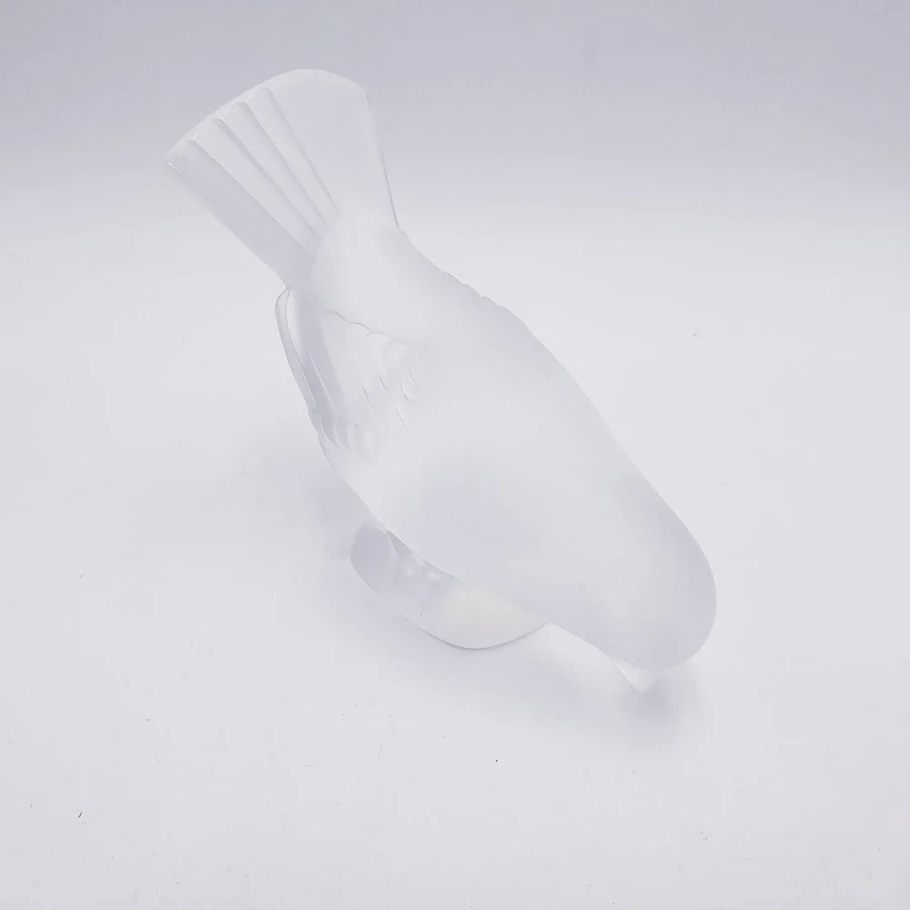 Lalique Frosted Crystal Sparrow Bird Figurine Clear Made in France OS